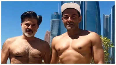 'Animal' stars Anil Kapoor and Bobby Deol strike a pose together; Hrithik Roshan REACTS - See photo