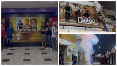 Fans kick-off 'Dunki' promotions; FDFS posters and Shah Rukh Khan's standees take over cinema halls - WATCH video