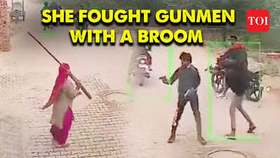 On cam: Old woman scares away gunmen with broom who tried to kill a man in Haryana