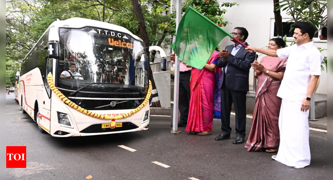 Stalin flags off TTDC’s two new buses | Chennai News - Times of India