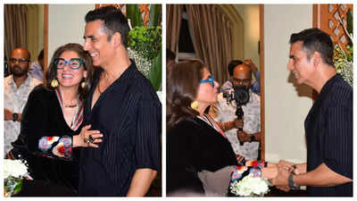 Akshay Kumar and Dimple Kapadia steal the spotlight with their hearty moments at Twinkle Khanna's book launch - See photos