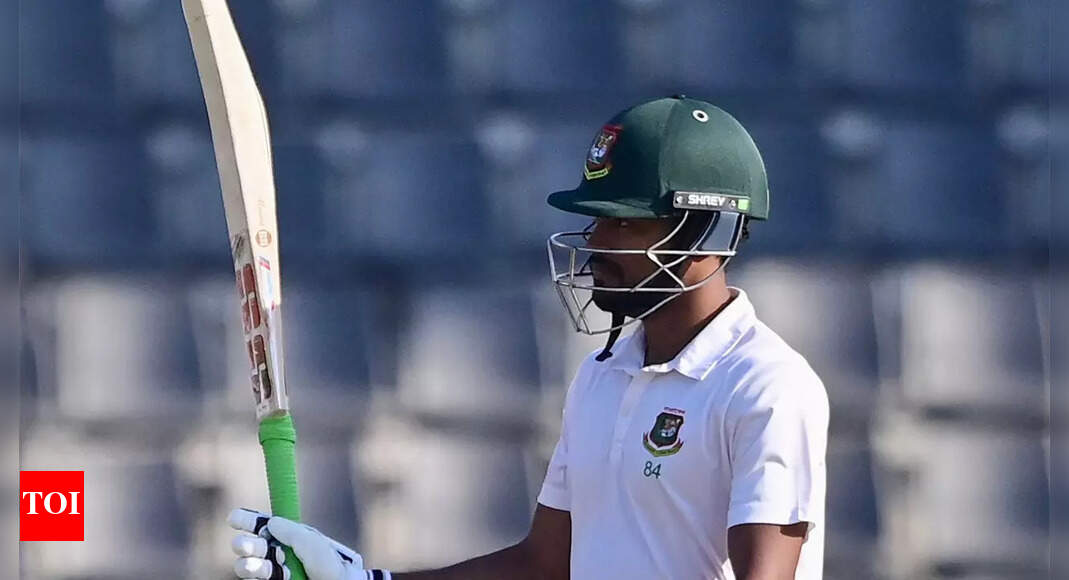 1st Test: Bangladesh nose ahead in Sylhet after Shanto’s hundred | Cricket News – Times of India