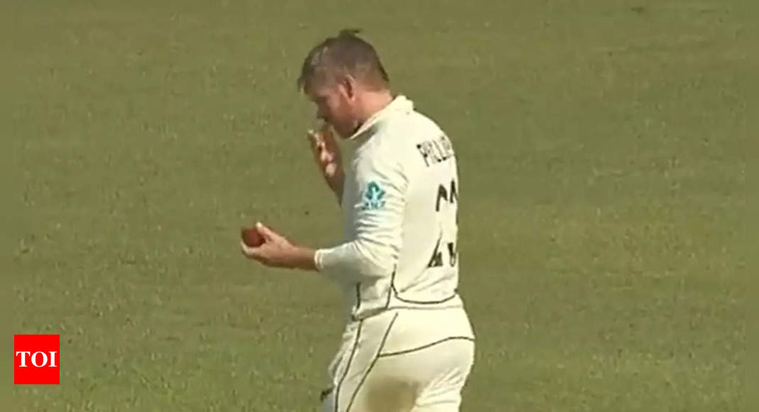 Watch: Did Glenn Phillips apply saliva on ball during 1st Test against Bangladesh? | Cricket News