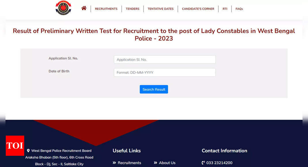 WB Police Lady Constable Result 2023 announced @ prb.wb.gov.in; Direct link here