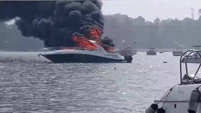 Fire breaks out on luxury yacht near Alibaug seashore; 2 injured
