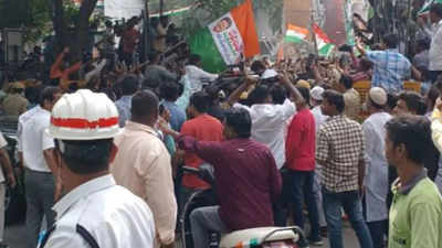 It’s historic comeback for Congress in Telangana assembly polls as party workers start celebrations
