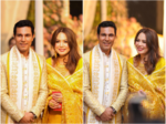 Randeep Hooda and Lin Laishram drop new pictures from their wedding festivities, twin in ethnic golden outfits