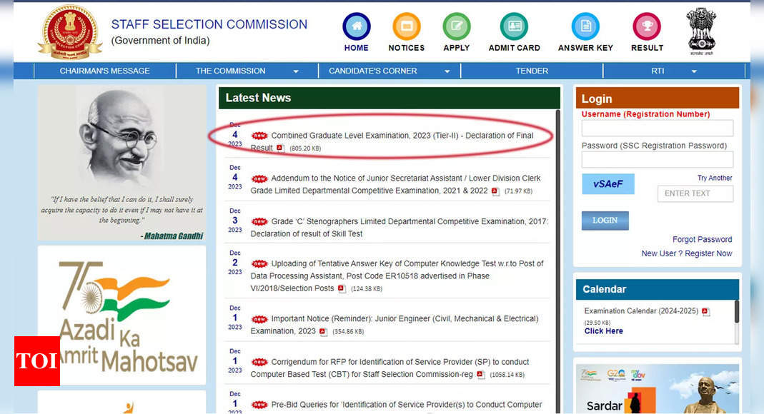 SSC CGL 2023 Final Results Out on ssc.nic.in; Download here