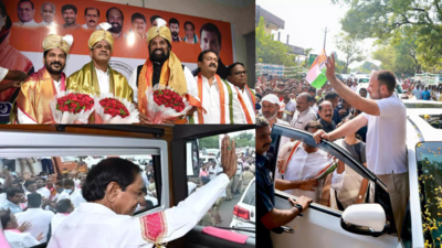 Telangana election results: Congress workers celebrate as latest trends show lead on 51 seats, BRS 29, BJP in 6