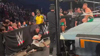 Watch: Angry fan jumps barricade to attack WWE superstar Grayson Waller at Newark event