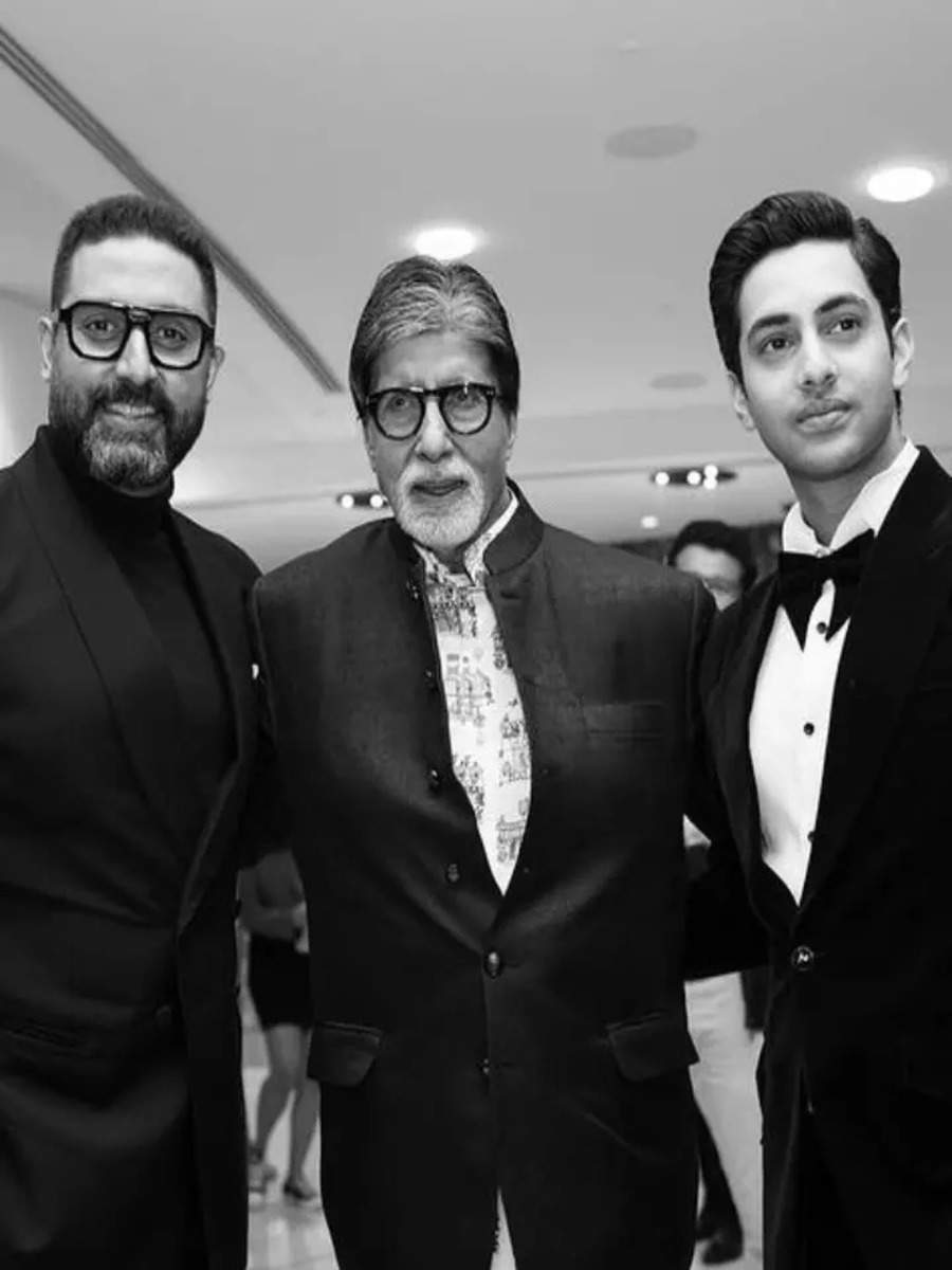 The Archies Premiere: Big B Poses With Abhishek And Agastya, SRK-Kajol ...