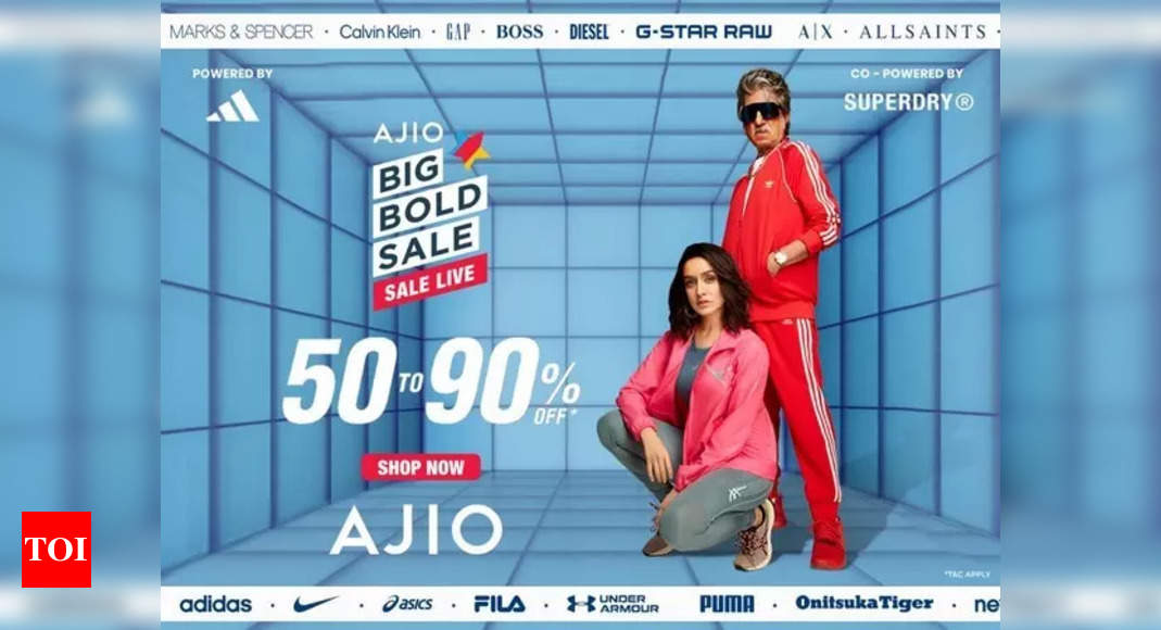 AJIO Big Bold Sale: AJIO announces 'Big Bold Sale': To offer 50-90% discount  on a range of brands including Adidas, Superdry, Nike, Puma, GAP, Asics,  Under Armour and more - Times of India