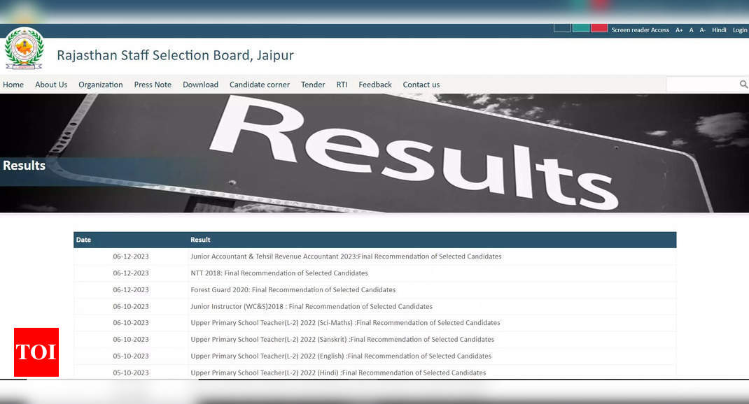 RSMSSB CET Result 2023 declared on rsmssb.rajasthan.gov.in, direct link here