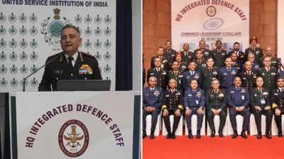 CDS Gen Chauhan interacts with senior military brass of three services