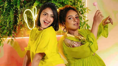 Amala Paul and Pearle Maaney shine in a lemon green themed baby shower party - See pics