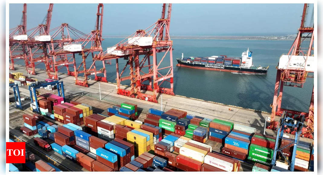 China says exports rise for first time in seven months - Times of India