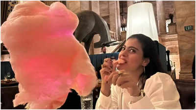 "My dentist may not approve...": Kajol celebrates International Cotton Candy Day