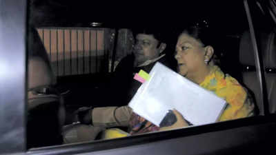 Vasundhara Raje leaves the residence of JP Nadda as suspense over Rajasthan CM continues