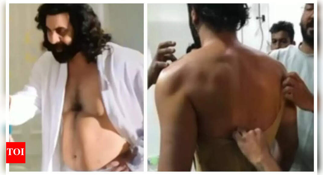 Ranbir Kapoor underwent prosthetic transformation to portray a character with a fuller stomach in Sandeep Reddy Vanga’s ‘Animal’ – WATCH video – Times of India