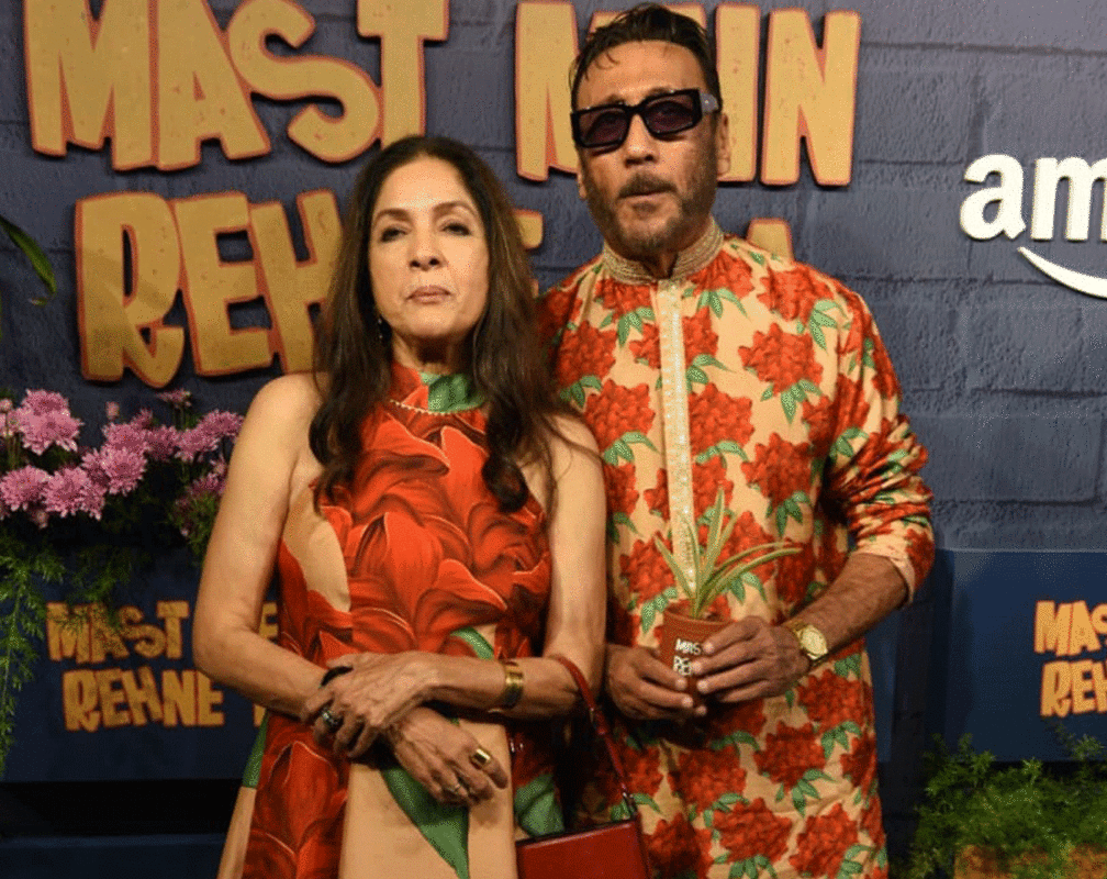 
Jackie Shroff and Neena Gupta sport outfits in similar colours at the screening of their film
