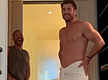 
Chris Hemsworth shows off muscles wearing nothing but towel
