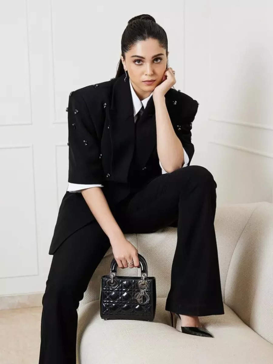 Sharvari Wagh's power girl look in black and white pantsuit commands ...