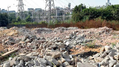 Only 15% concrete waste lifted, rest lies along roads