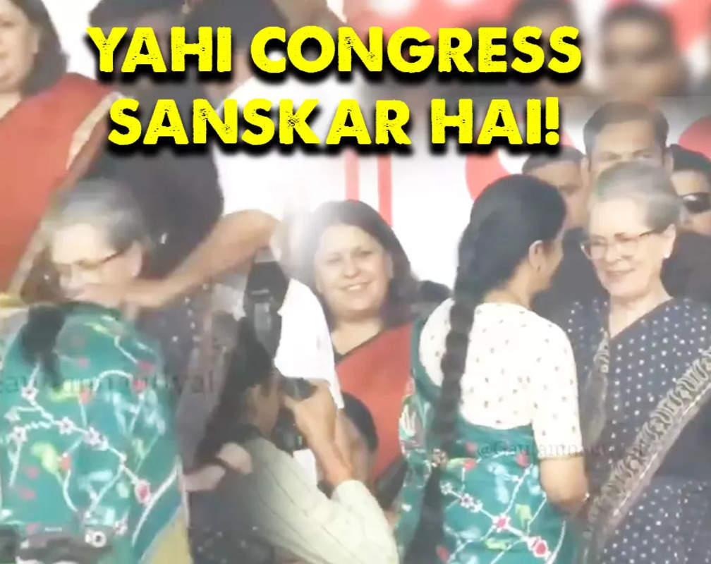 
'Yahi sanskar hai hamara': Twitter abuzz as Revanth Reddy and wife touch Sonia Gandhi's feet
