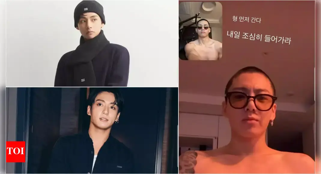 BTS’ V and Jungkook pose shirtless, flaunt buzzcuts ahead of military enlistment | K-pop Movie News – Times of India
