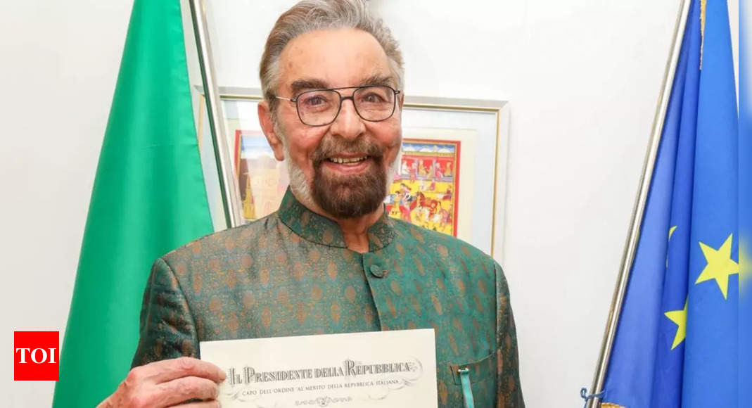 Kabir Bedi riceve la più alta onorificenza civile italiana  Novità sul cinema indiano