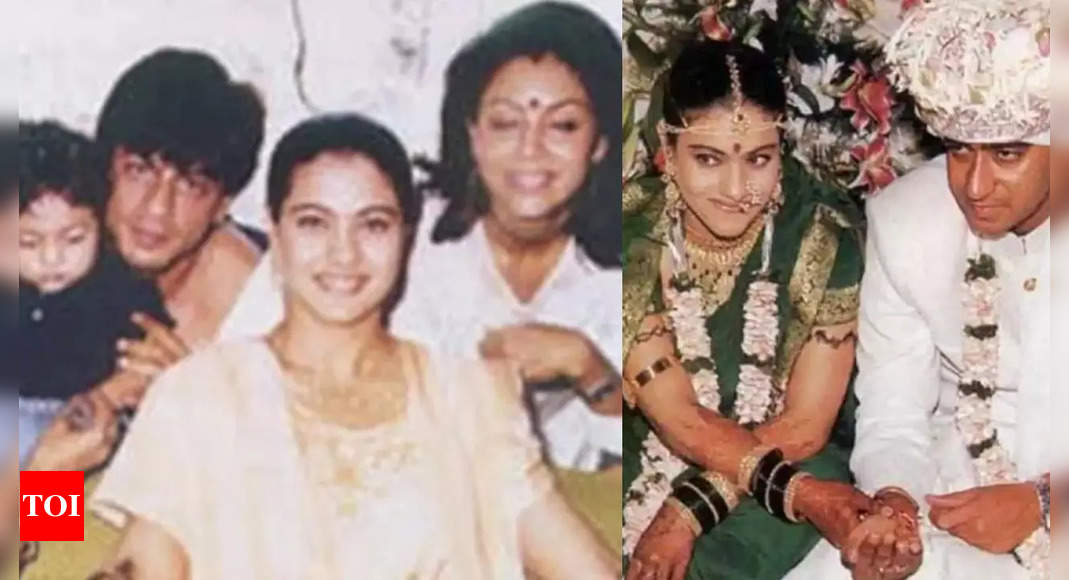 Throwback picture of Shah Rukh Khan and Gauri Khan attending Kajol’s mehendi with little Aryan Khan goes viral on the internet