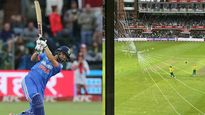 2nd T20I: Rinku Singh shatters window glass with a powerful six