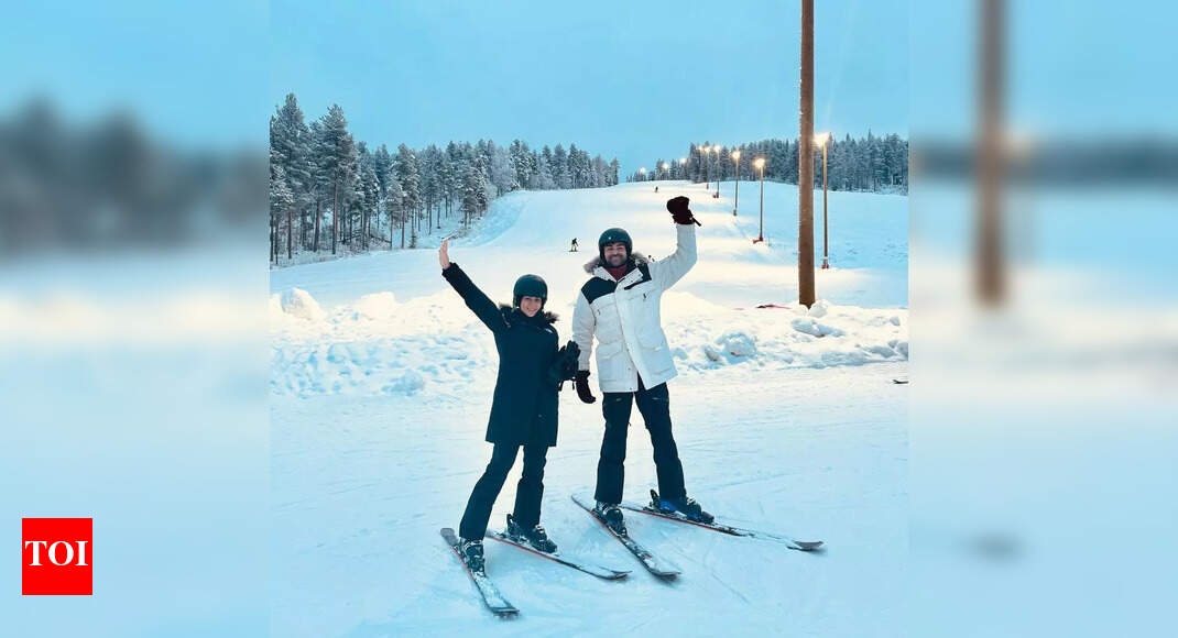 Newlyweds Varun Tej and Lavanya Tripathi enjoy skiing during their
