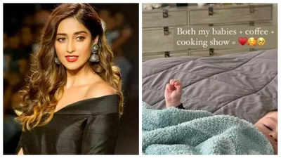 Ileana D'Cruz shares a glimpse of her son Koa Phoenix Dolan as she enjoys her coffee and catches up with a cooking show - See photo