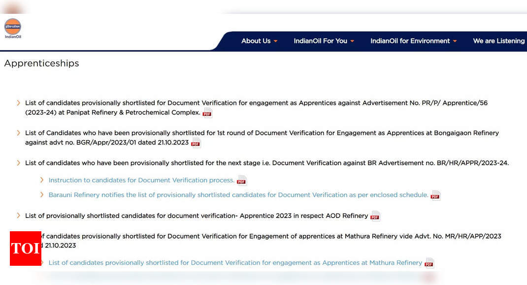 IOCL Apprentice Result 2023 declared at iocl.com, check merit list for 1720 posts here