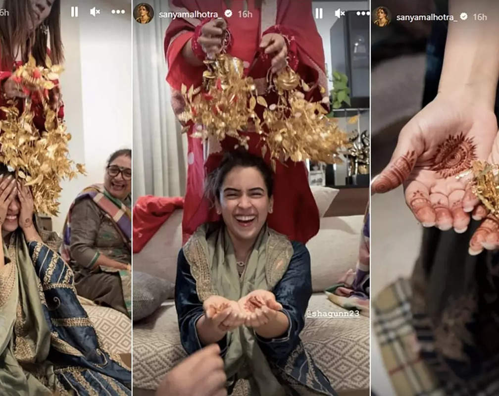 
WATCH unseen video! Sanya Malhotra gushes after sister drops kaleeras on her during wedding festivities; check out her reaction
