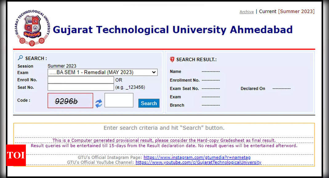 GTU Announces Rechecking and Reassessment Results for PDDC Semesters 1, 3, and 4; Direct link