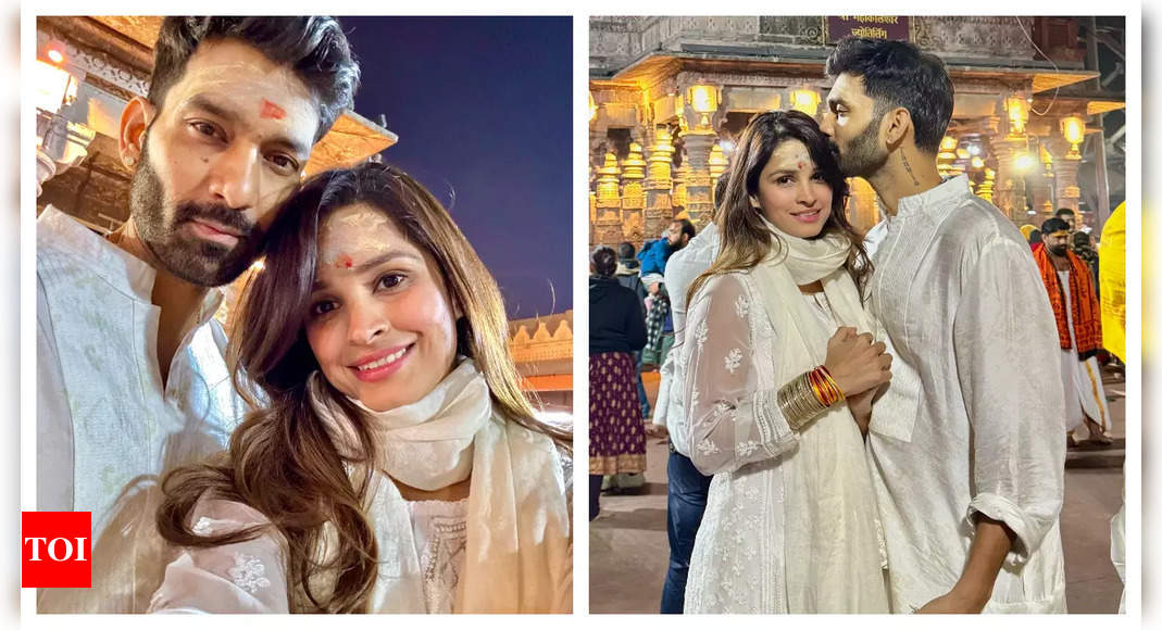 PICS: Chetna Pande and Nishank Swami seek blessings at Ujjain's Mahakal after 'Temptation Island India' journey