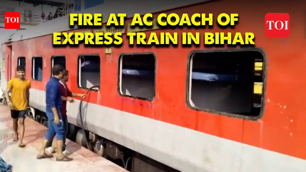 Fire at AC coach of Pawan Express train in Bihar's Madhubani