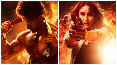 'Singham Again' stars Tiger Shroff and Kareena Kapoor Khan get into action mode on the film sets - PICS INSIDE