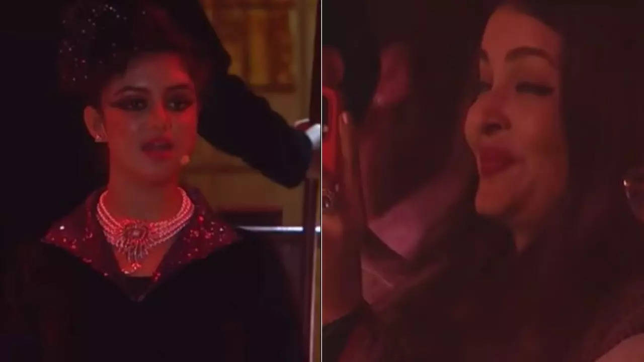 An elated Aishwarya Rai Bachchan's reaction to Aaradhya Bachchan's  performance at school goes viral - WATCH | Hindi Movie News - Times of India