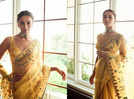 Alia Bhatt dazzles in a stunning 'Laddoo Pila' sari at her friend’s wedding