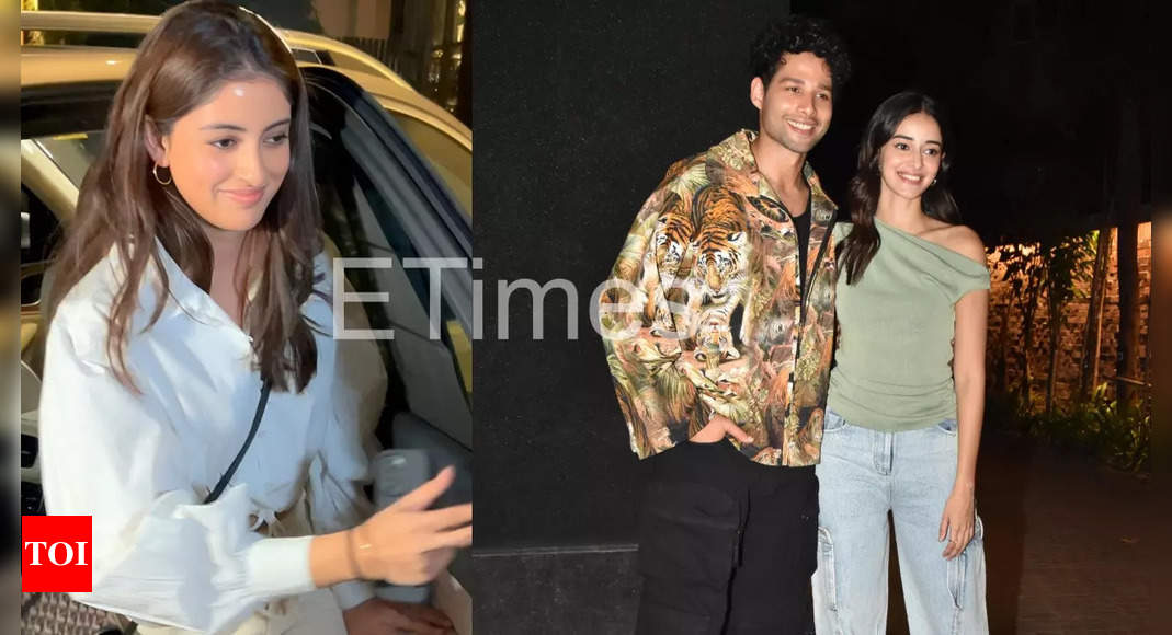 Navya Nanda blushes as she arrives at the screening of rumoured beau Siddhant Chaturvedi and BFF Ananya Panday’s film ‘Kho Gaye Hum Kahan’ – Pics inside