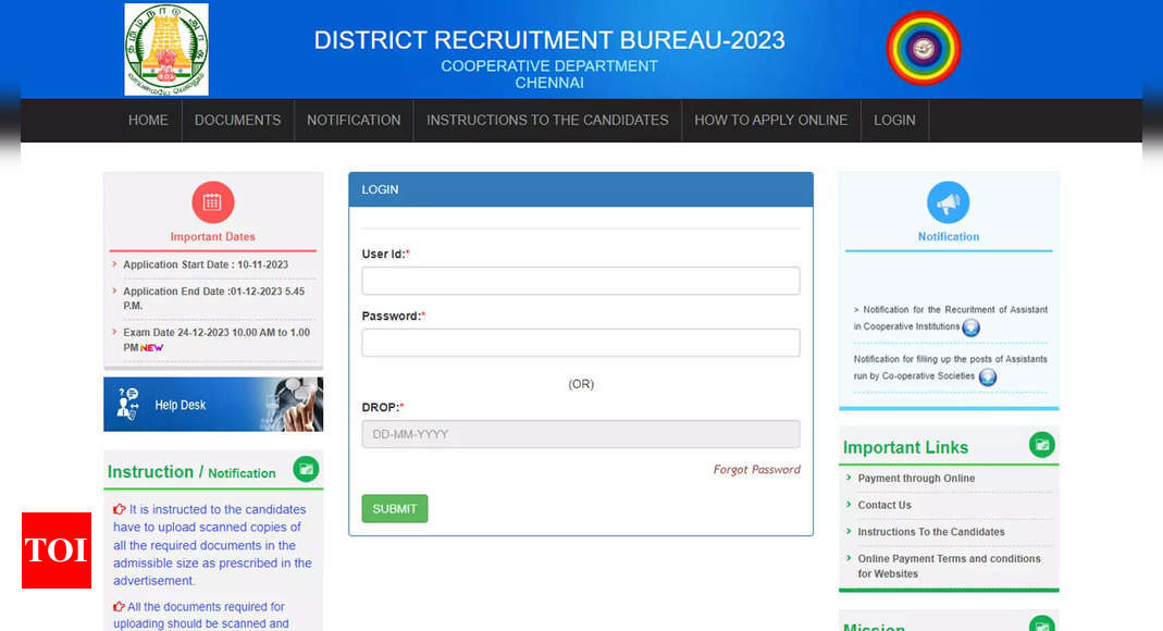 TN Cooperative Bank Admit Card 2023 Released at drbchn.in; Download Here