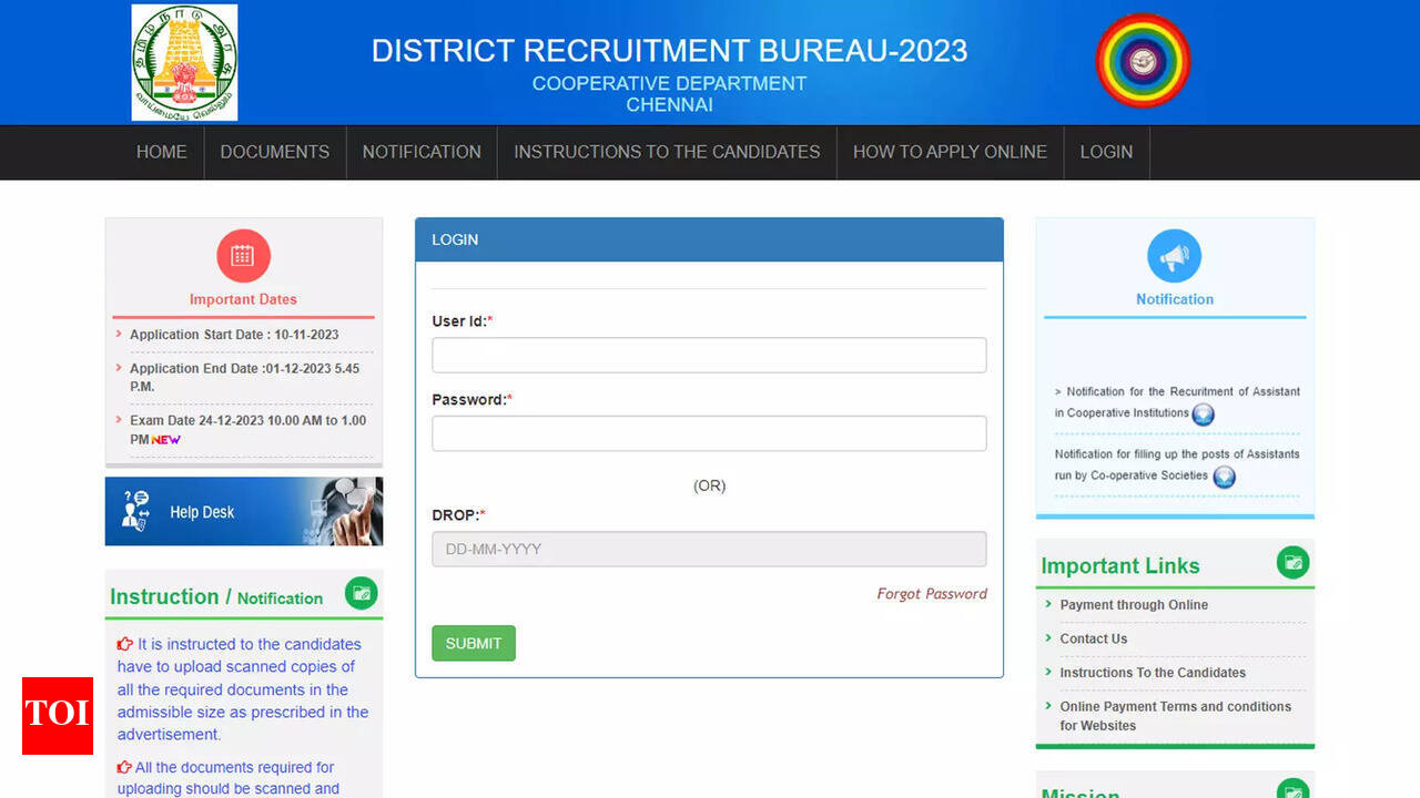 TN Cooperative Bank Admit Card 2023 Released at drbchn.in 