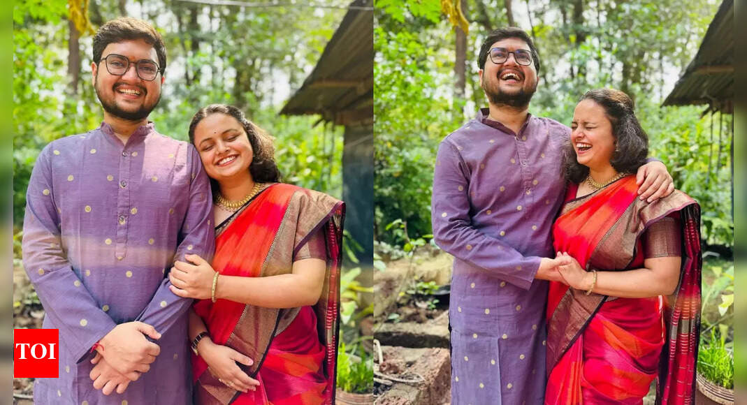 Mugdha Vaishampayan and Prathamesh Laghate enjoy 'Vyahi Bhojan' ritual ...