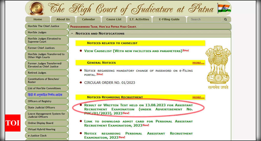 Patna High Court Assistant Results 2023 Released: 1959 Shortlisted for CPT; Download Link Available Here