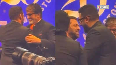 Anand Pandit's birthday bash: Salman Khan hugs Abhishek Bachchan and Amitabh Bachchan, video goes viral