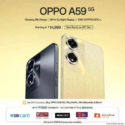 Oppo A59 5G smartphone with slim design, MediaTek chipset launched: Price, offers and more
