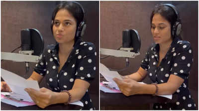 Ramya Pandian completes dubbing for her film with Arav